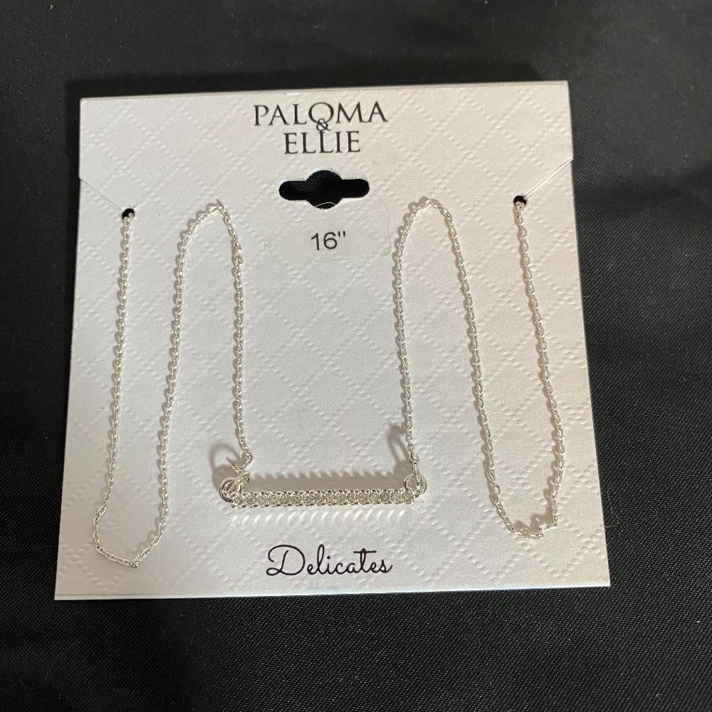 NWT Paloma & Ellie Silver Tone Bar Necklace
